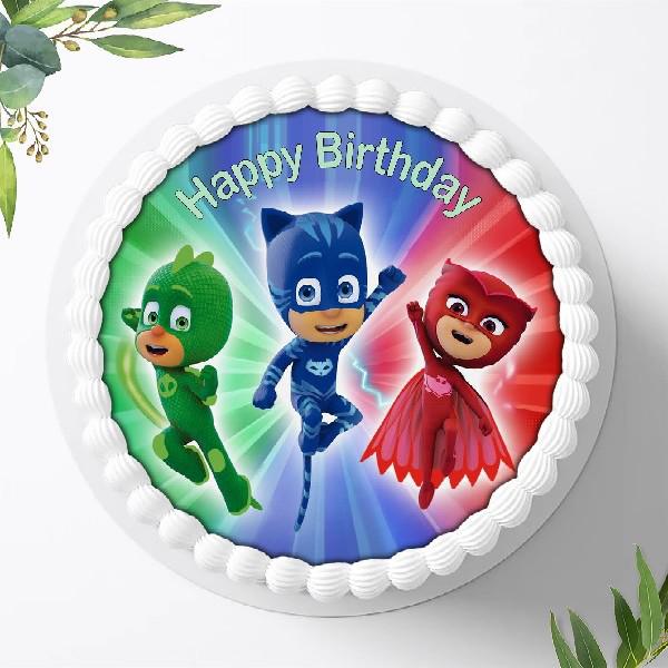 Preview: PJ Masks Pyjamahelden Tortenaufleger Ø 20cm, 0043z